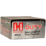 Hornady Critical Duty 9mm Luger +P 124gr FlexLock Handgun Ammo - 25 Rounds